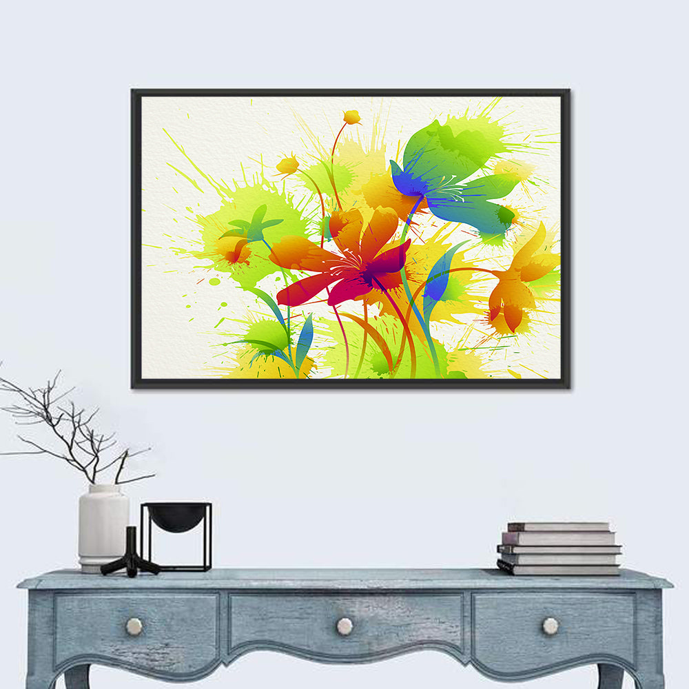 Vibrant Wildflower Watercolor Illustration Wall Art