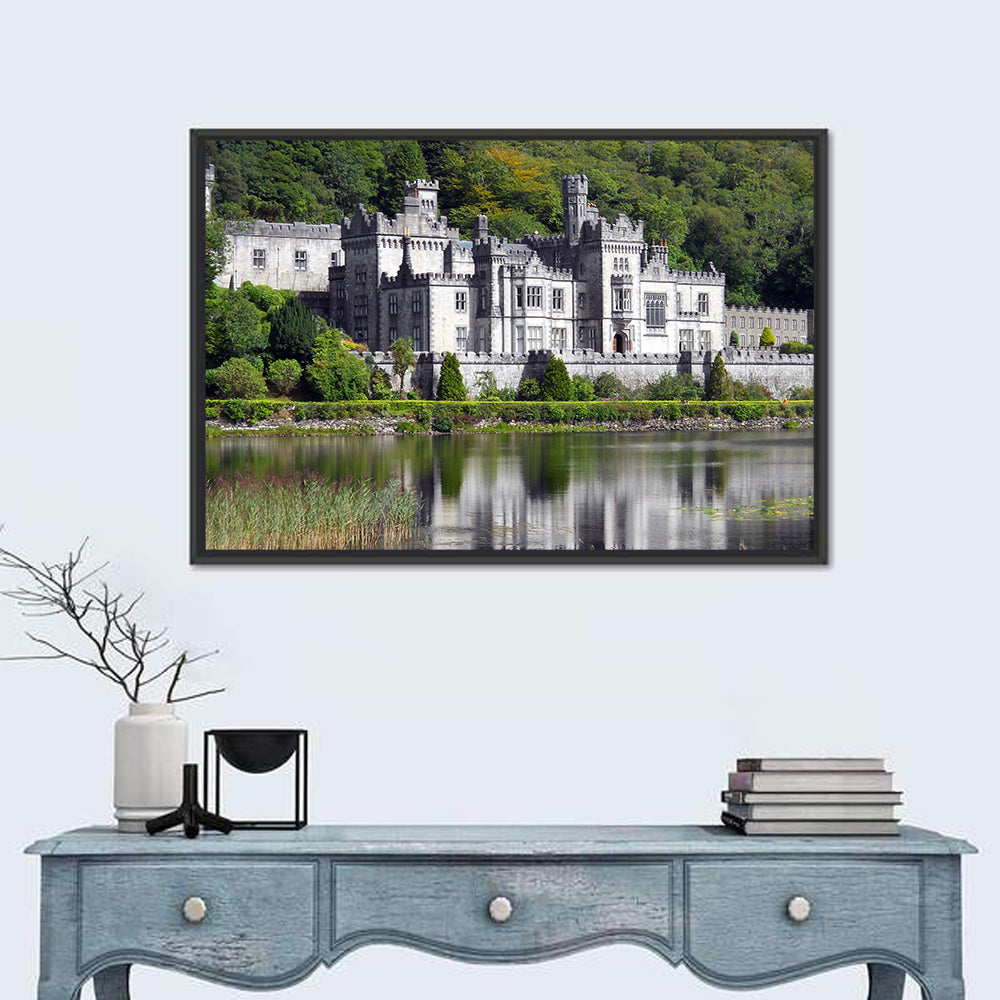 Kylemore Abbey Lakeside Castle Wall Art in a room, landscape