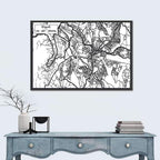 Kigali Urban Map Wall Art