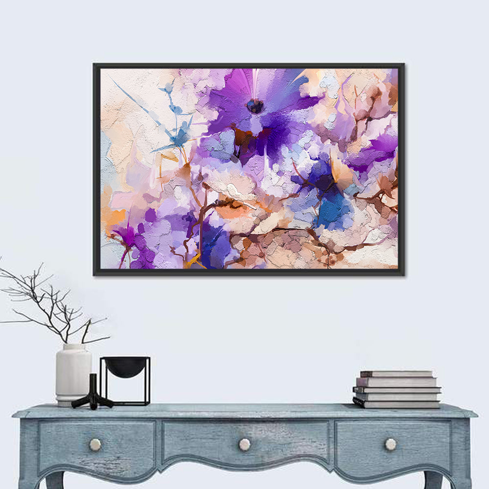 Acrylic Spring Flower Wall Art in a room, landscape
