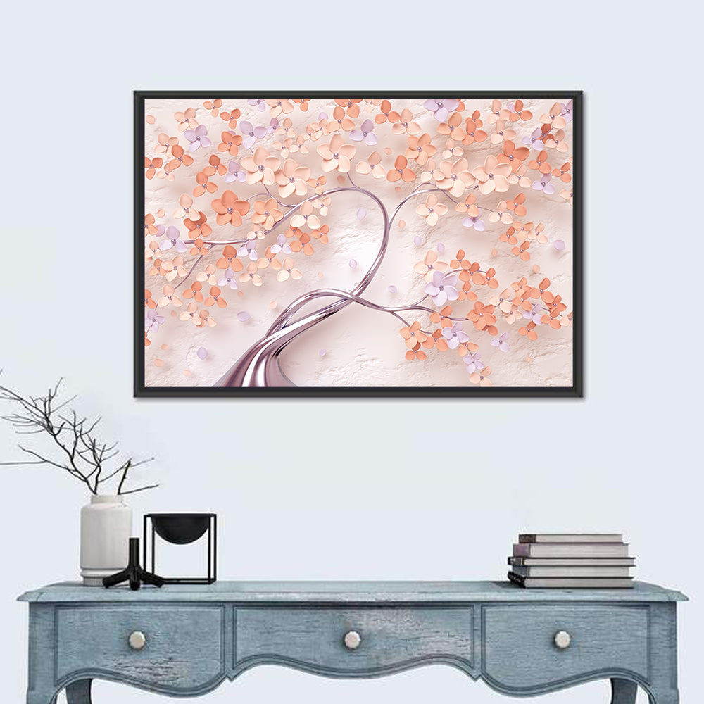 Vintage Silver Branch Blossom Wall Art