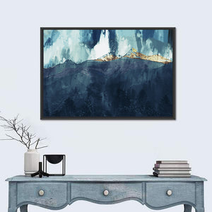 Mountains In Dark Abstract Wall Art