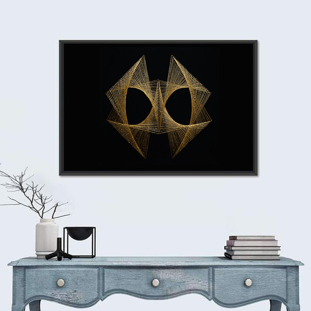 Antique Gold String Geometry Wall Art