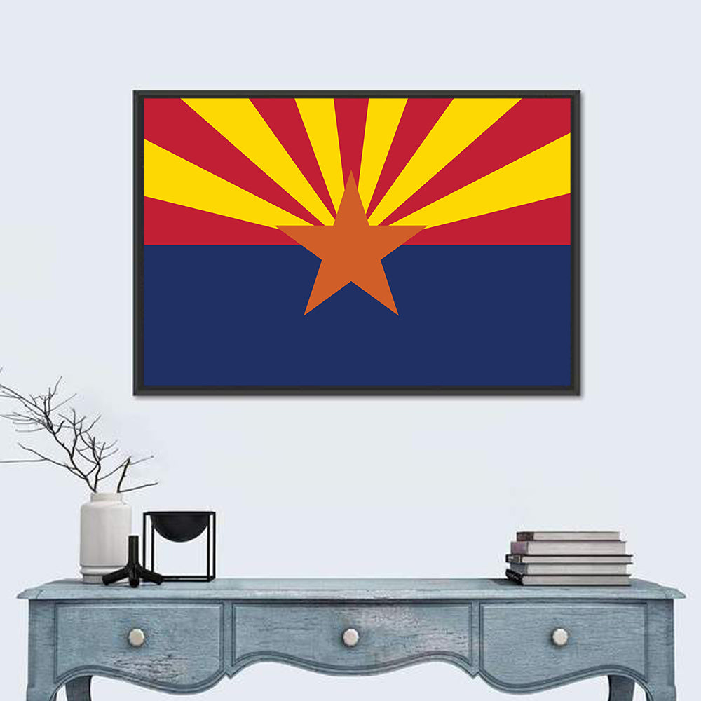 Arizona State Flag Graphic Wall Art in a room, landscape