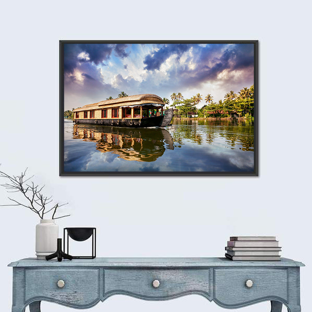 Alleppey Houseboat, Kerala Backwaters Wall Art in a room, landscape