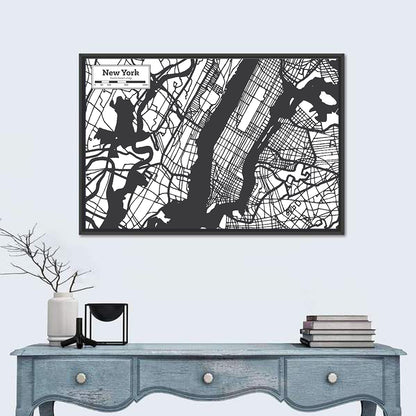 New York City Map Wall Art