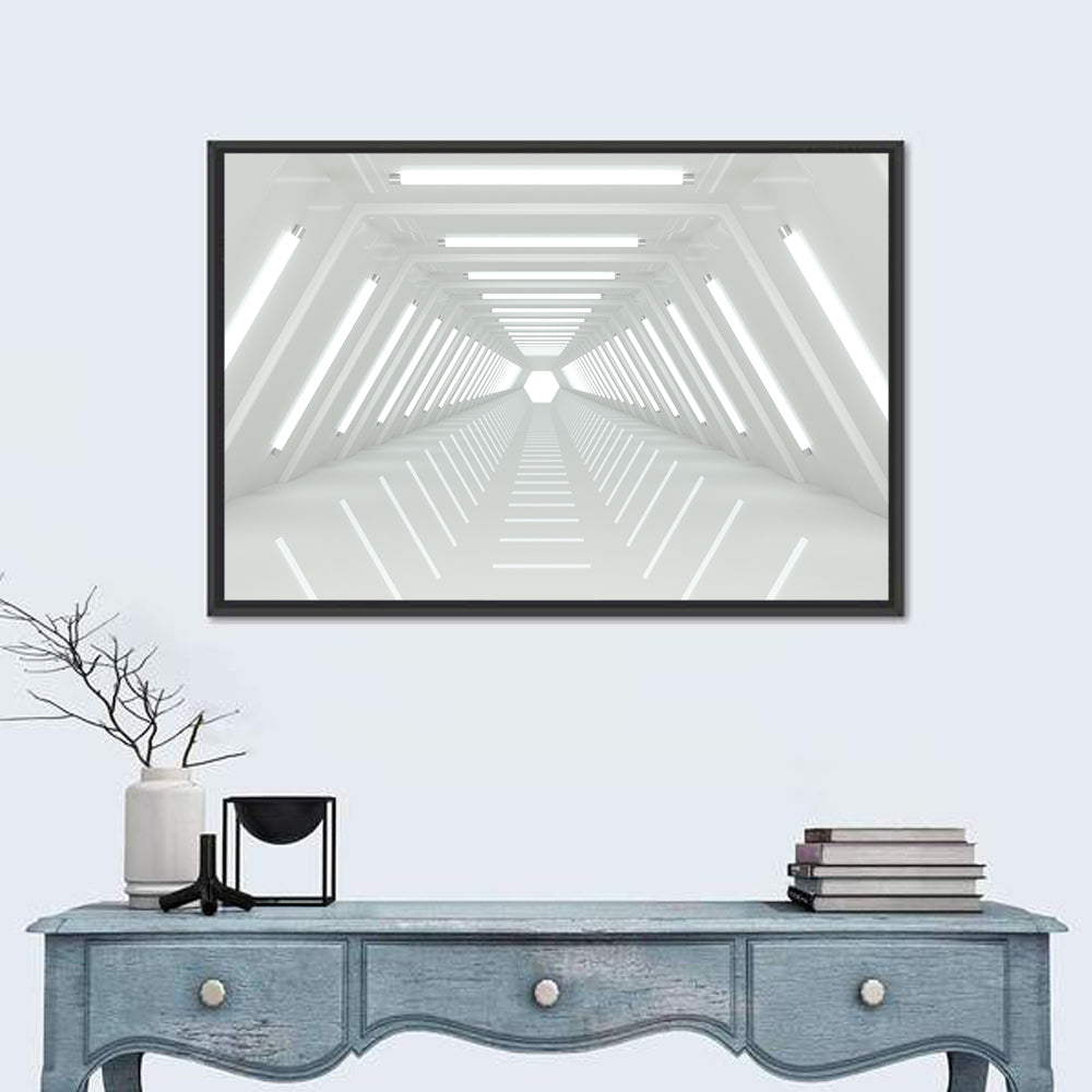 Isolated White Tunnel Wall Art