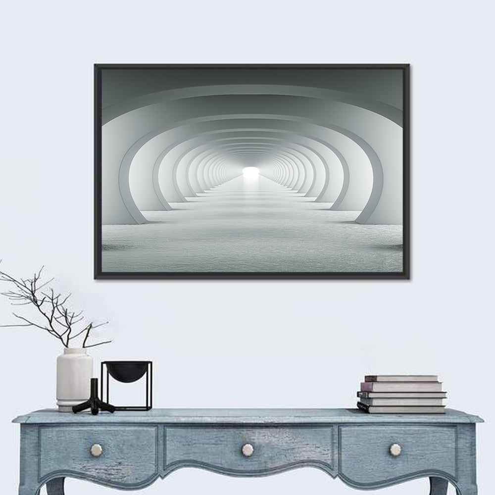 White Arched Corridor Wall Art