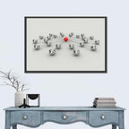 Radial Network with Red Hub Wall Art