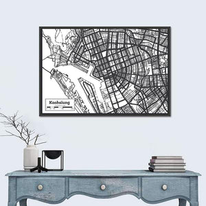 Kaohsiung City Map Wall Art