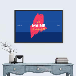 Maine State Map Wall Art