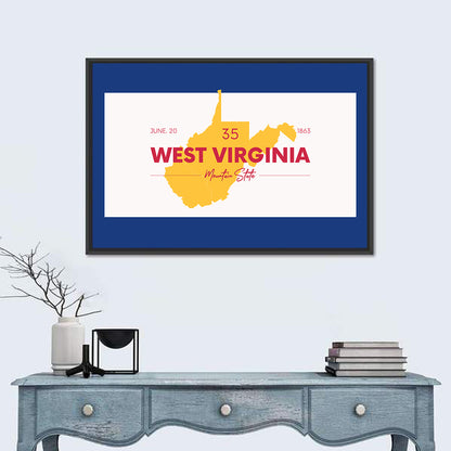 West Virginia Map Wall Art