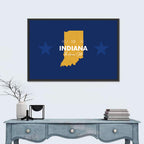 Indiana Typographic Map Wall Art