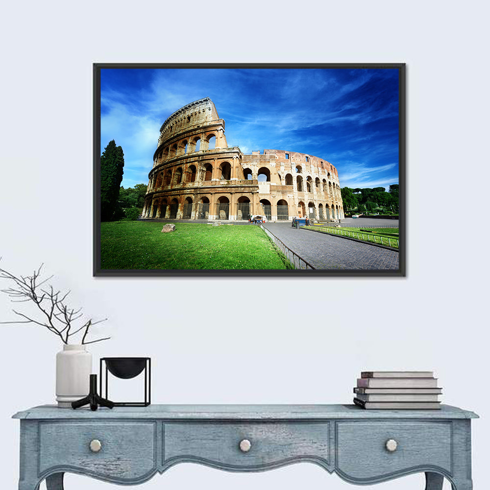 Colosseum in Rome Wall Art in a room, landscape