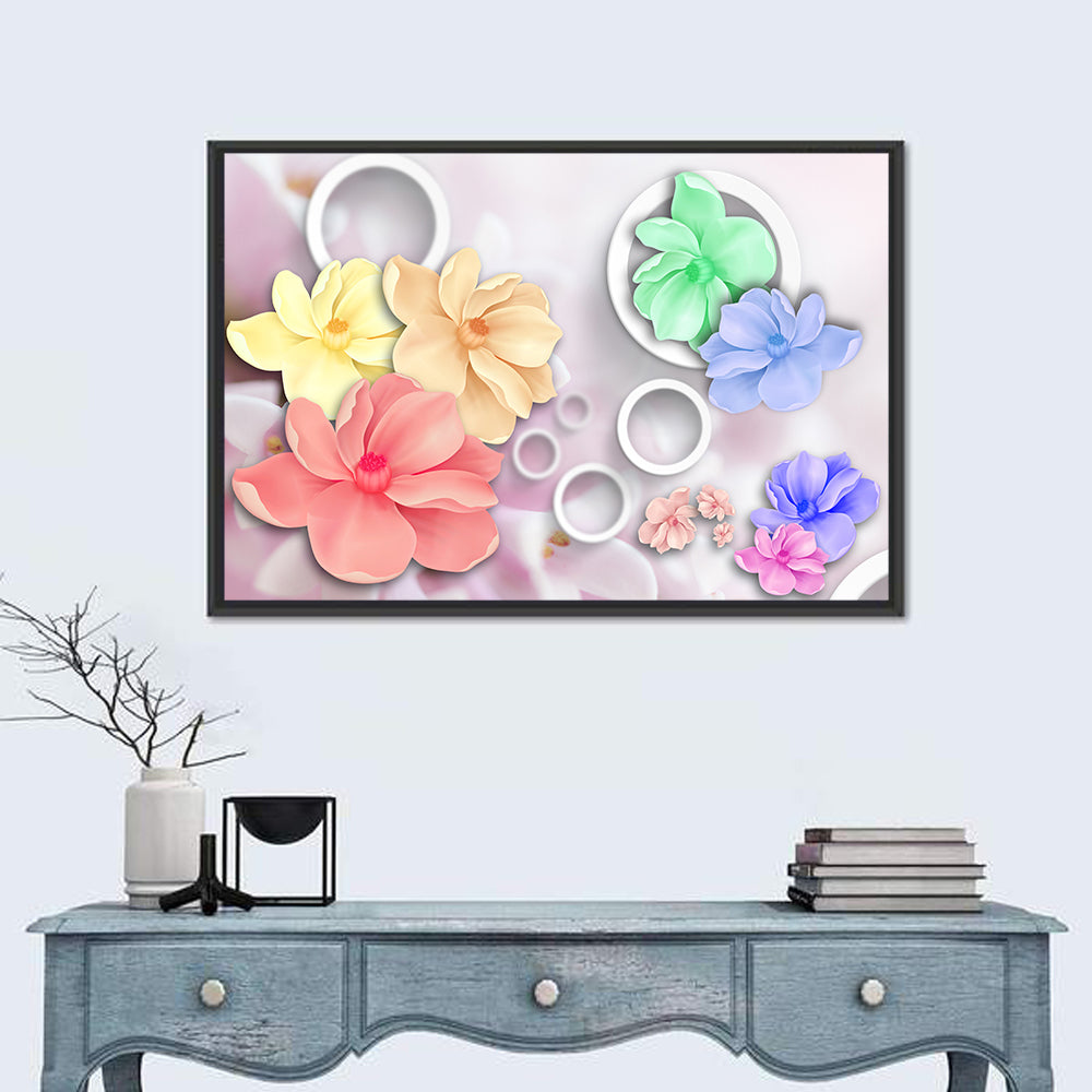 Layered Floral Circles Wall Art