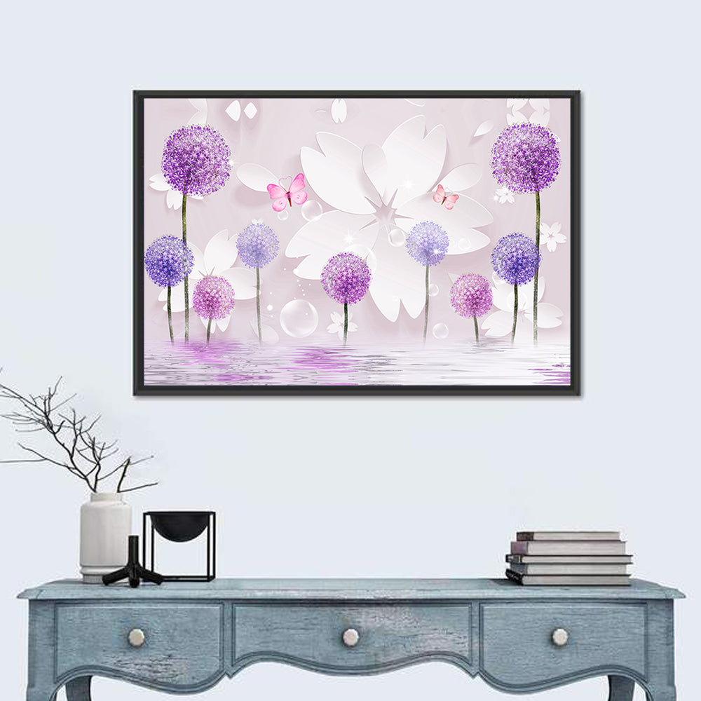 Eastern Floral Ornament Wall Art in a room, landscape
