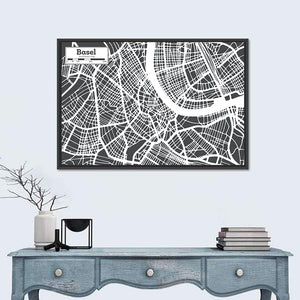 Basel City Map Wall Art