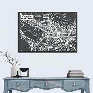 Winterthur City Map Wall Art