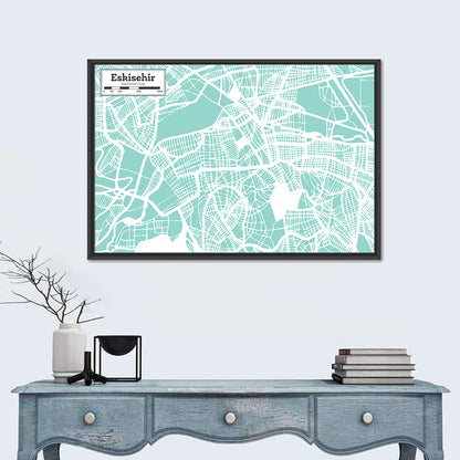 Eskisehir City Map Wall Art