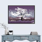 Ethereal Purple Tree Landscape Wall Art