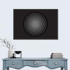 Monochrome Checkerboard Spiral Wall Art