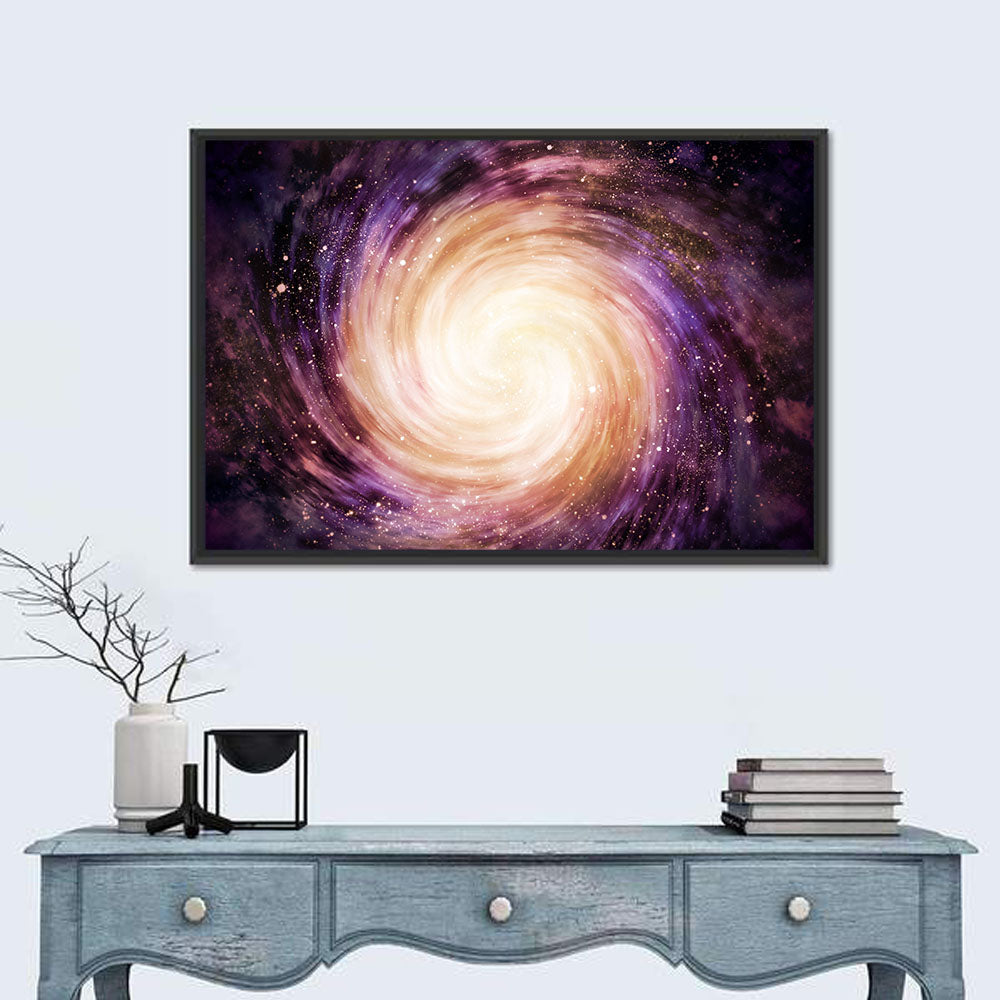 Spiral Galaxy with Golden Core Wall Art