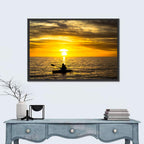 Kayaker at Golden Sunset Wall Art