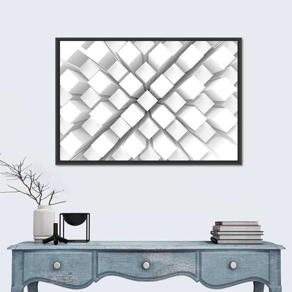 White Square Cube Box Bar Stack Wall Art