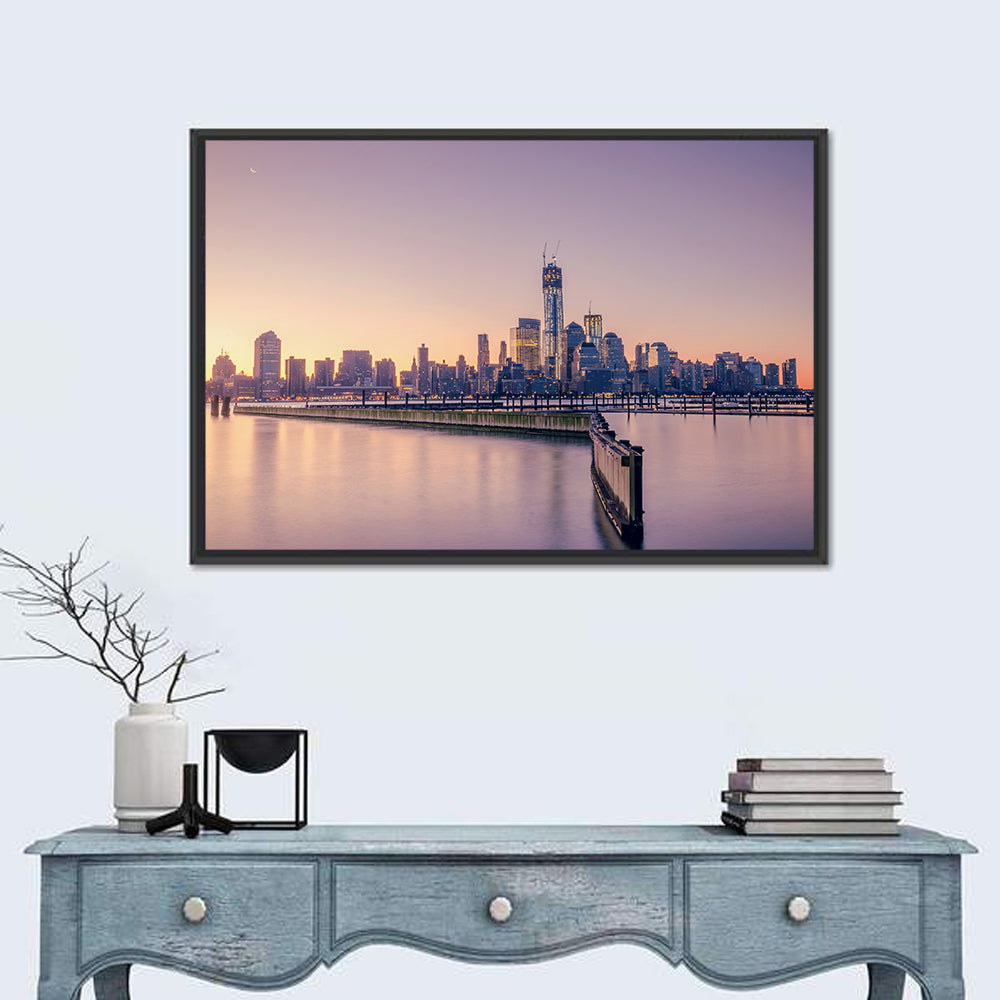 New York City Skyline Wall Art in a room, landscape