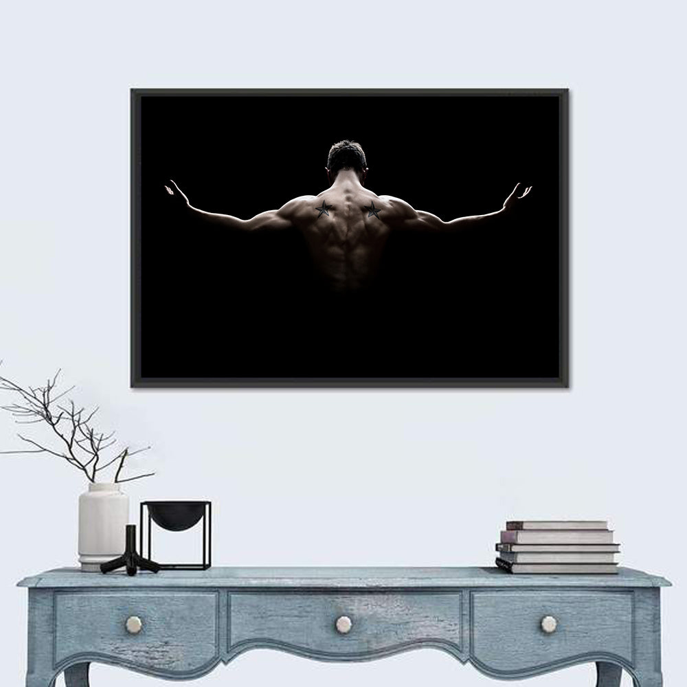 Muscular Back with Nautical Star Tattoos Wall Art