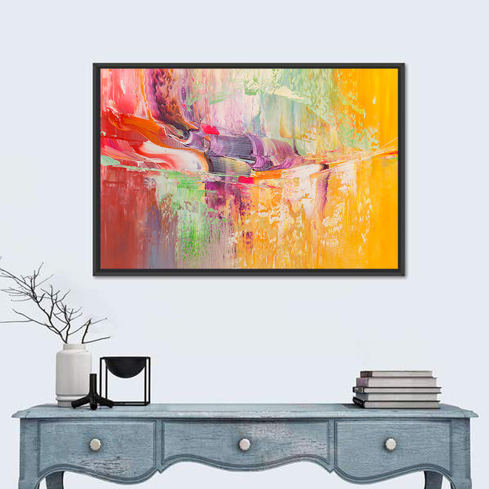 Palette Knife Strokes Wall Art in a room, landscape