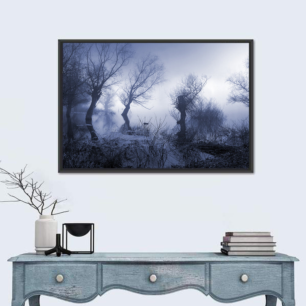 Misty Forest Lake Reflections Wall Art