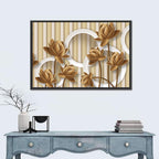 Layered Lotus and Geometric Circles Wall Art