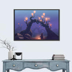 Glowing Archway in Surreal Forest Wall Art