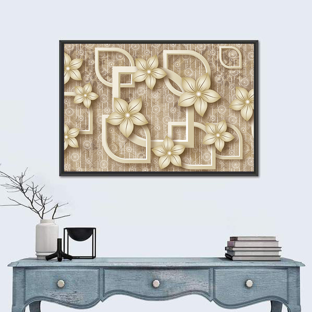 Layered 3d Floral Mural Wall Art in a room, landscape