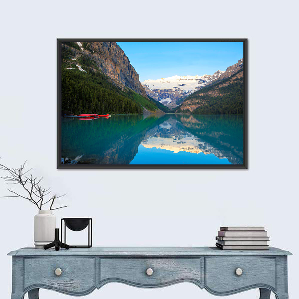 Red Canoes at Lake Louise Wall Art
