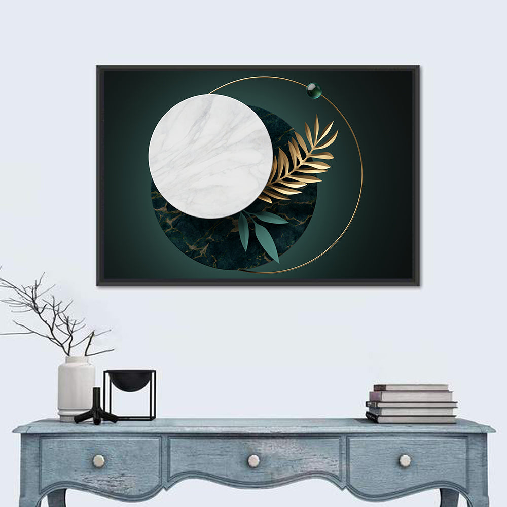 3d Palm Leaf Textured Composition Wall Art in a room, landscape