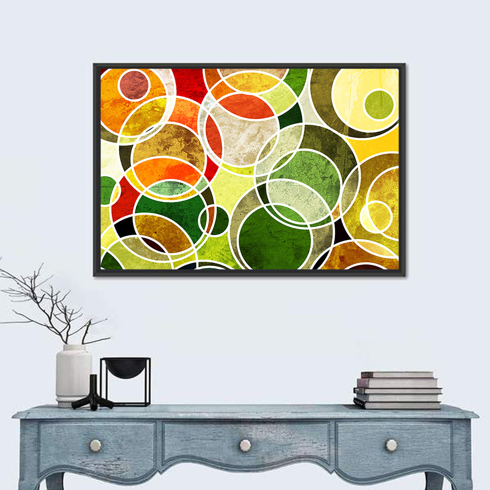 Layered Grunge Circles Wall Art