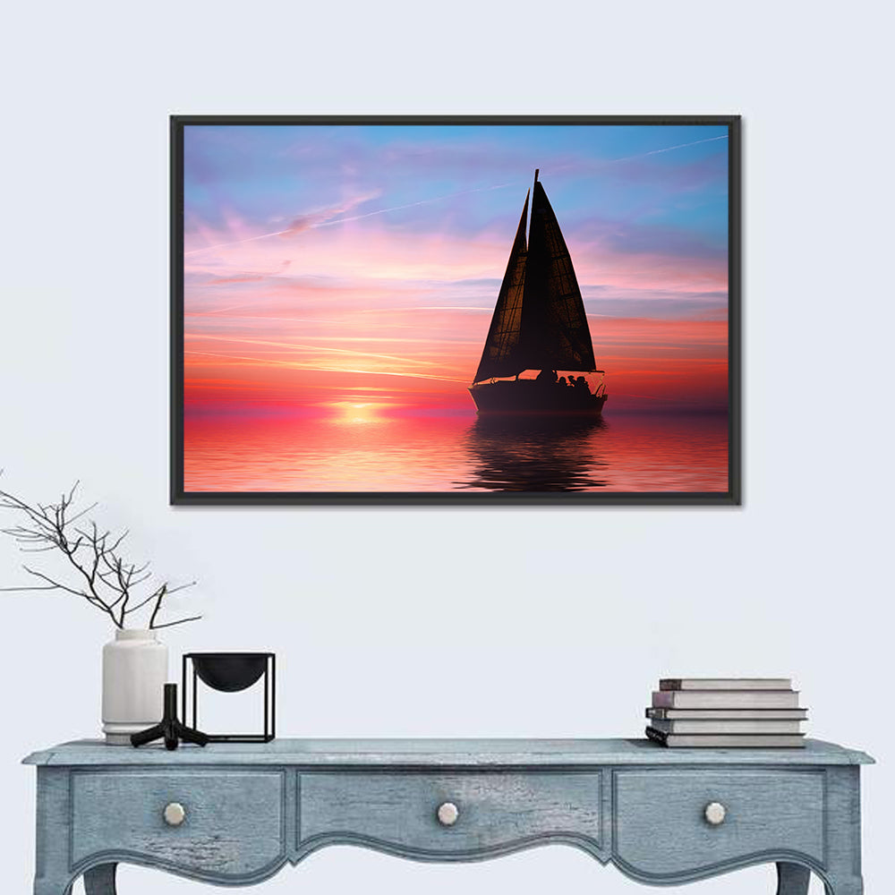 Sailboat at Sunset Wall Art