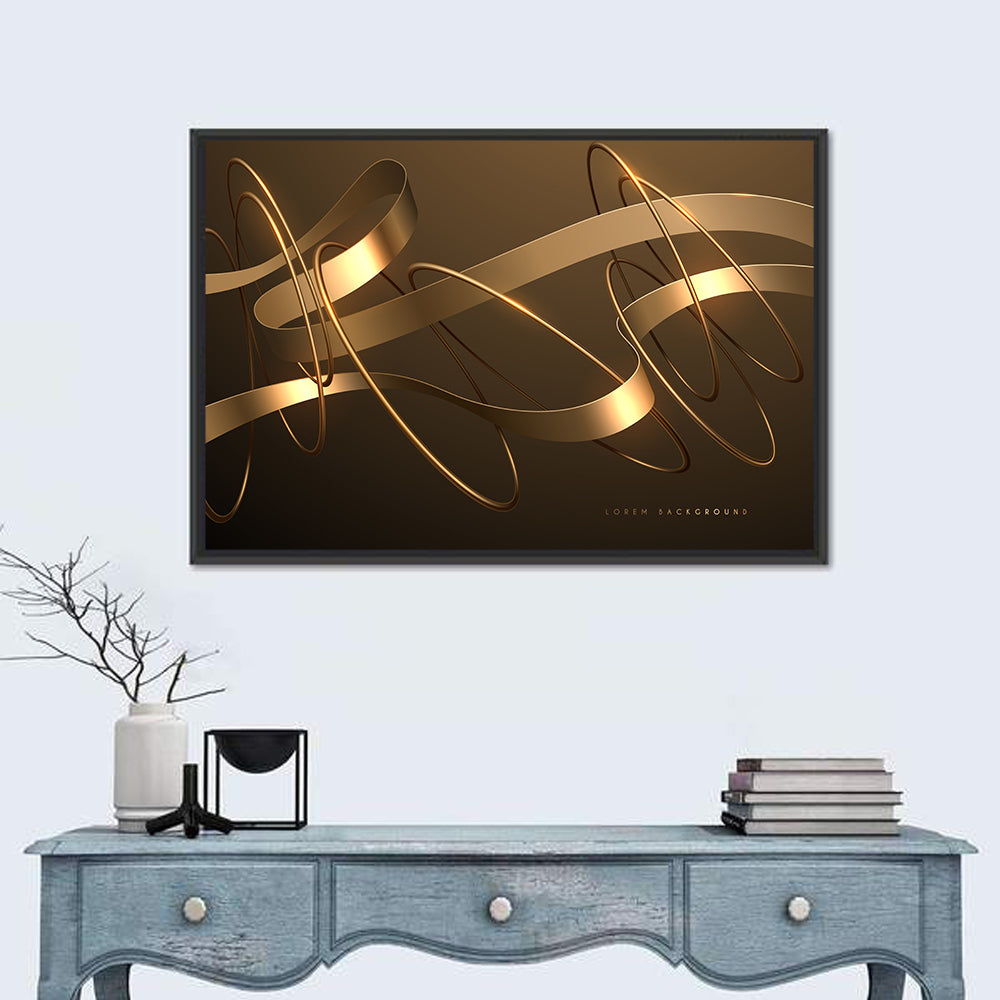 Gold Ribbons and Rings Wall Art