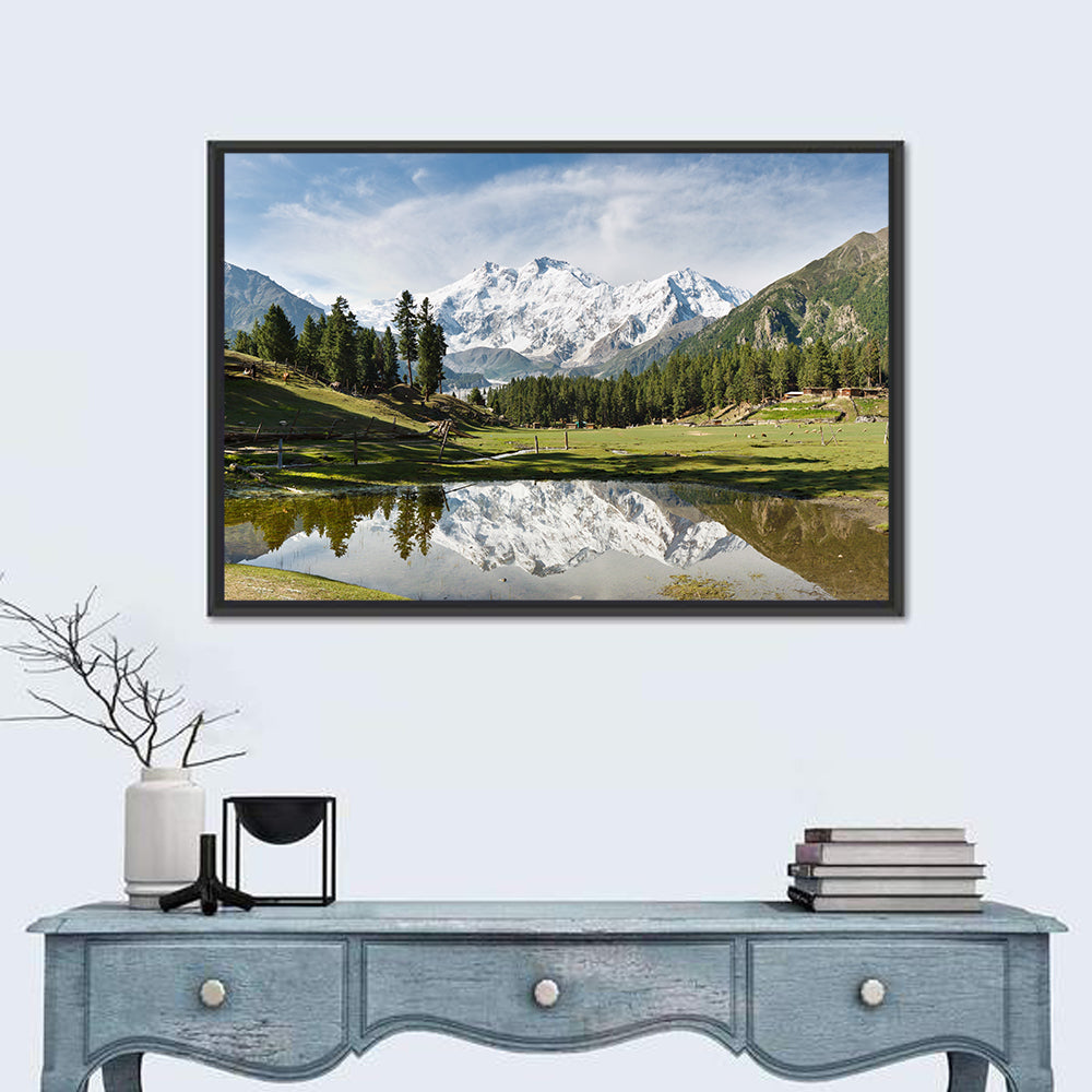 Nanga Parbat Reflection Wall Art in a room, landscape