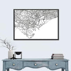 Singapore City Map Wall Art