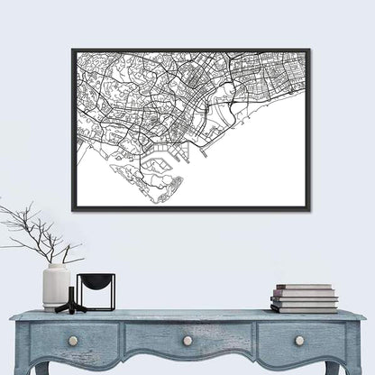 City Map Of Singapore Wall Art