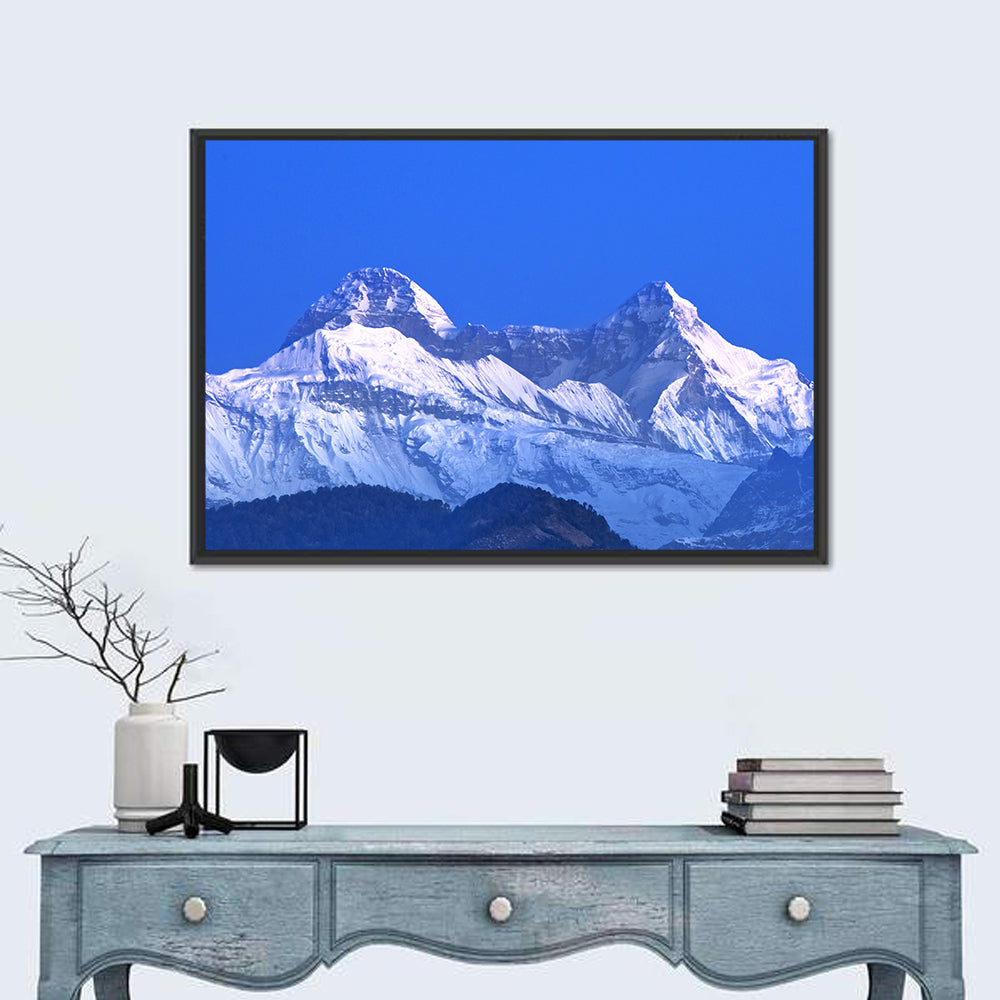 Nanda Devi Twin Peaks Wall Art in a room, landscape