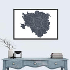 Milan City Map Wall Art