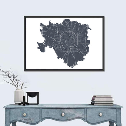 Milan City Map Wall Art