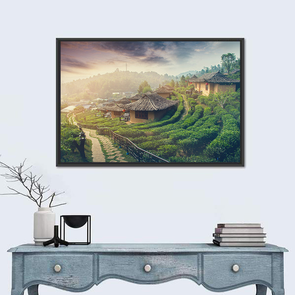 Sunrise at Lee Wine Rak Thai Wall Art in a room, landscape