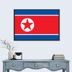 North Korean Flag Graphic Wall Art