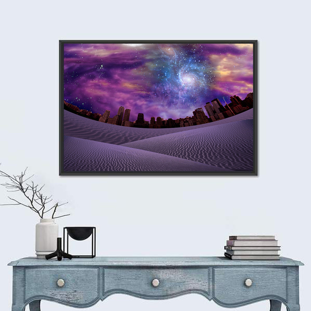 Cosmic Desert City Illustration Wall Art