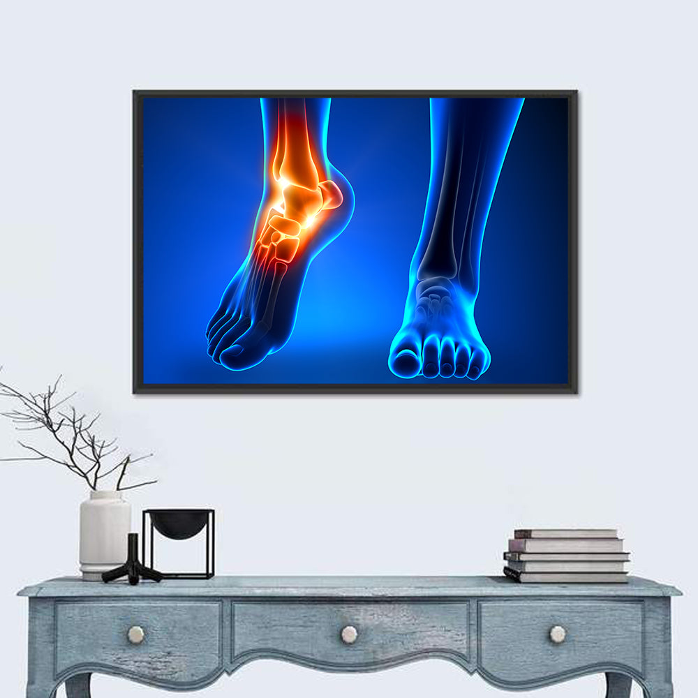 Ankle Anatomy X-ray Study Wall Art in a room, landscape